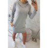 Pilka suknelė su užrašais ant rankovių "OFF-WHITE" nuotrauka