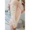 Pudros spalvos suknelė su užrašais ant rankovių "OFF-WHITE" nuotrauka