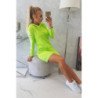 Pistacijų spalvos suknelė su užrašais ant rankovių "OFF-WHITE" nuotrauka