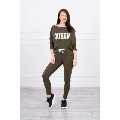 Chaki spalvos rinkinys su "QUEEN" užrašu nuotrauka