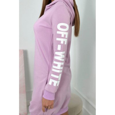 Violetinė suknelė su užrašais ant rankovių "OFF-WHITE" nuotrauka
