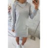 Pilkos spalvos suknelė su užrašais ant rankovių "OFF-WHITE" nuotrauka