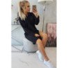 Juoda suknelė su gobtuvu ir skeltuku šone nuotrauka