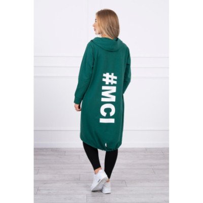 Žalias oversize kardiganas su užrašu nuotrauka