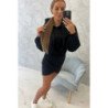 Apšiltinta suknelė su vokelio kirpimu apačioje juodos spalvos nuotrauka