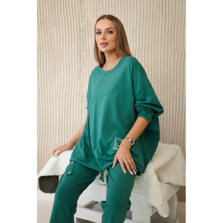 Žalios spalvos oversize medvilninis komplektas nuotrauka