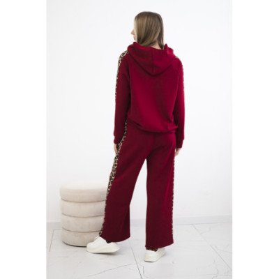 Bordo spalvos viskozės rinkinys su leopardo rašto juostelėmis nuotrauka