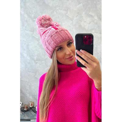 Tamsiai rožinė  kepurė su bumbulu Elizabeth K386 nuotrauka